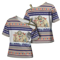 Polar Bears Christma Christmas Cross Shoulder Shirt Xmas Holiday Patterns - Wonder Print Shop