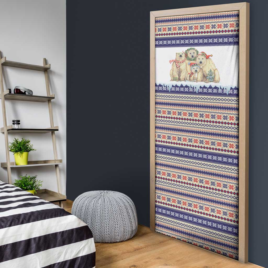 Polar Bears Christma Christmas Door Cover Xmas Holiday Patterns - Wonder Print Shop