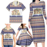 Polar Bears Christma Christmas Family Matching Long Sleeve Bodycon Dress and Hawaiian Shirt Xmas Holiday Patterns - Wonder Print Shop