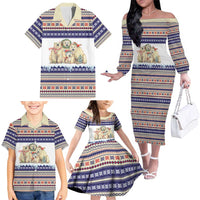 Polar Bears Christma Christmas Family Matching Off The Shoulder Long Sleeve Dress and Hawaiian Shirt Xmas Holiday Patterns - Wonder Print Shop