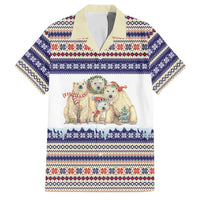 Polar Bears Christma Christmas Family Matching Off The Shoulder Long Sleeve Dress and Hawaiian Shirt Xmas Holiday Patterns - Wonder Print Shop