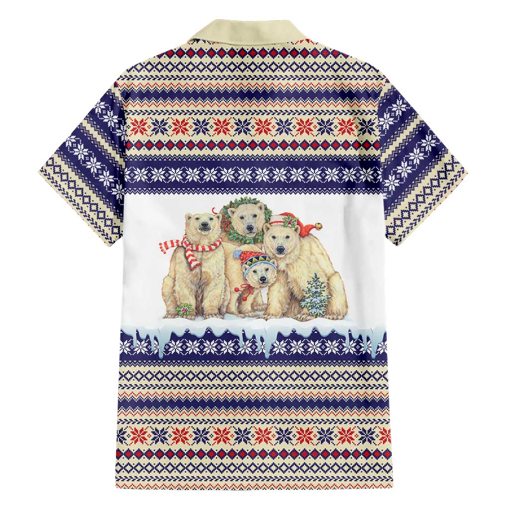 Polar Bears Christma Christmas Family Matching Off Shoulder Maxi Dress and Hawaiian Shirt Xmas Holiday Patterns - Wonder Print Shop
