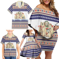 Polar Bears Christma Christmas Family Matching Off Shoulder Short Dress and Hawaiian Shirt Xmas Holiday Patterns - Wonder Print Shop
