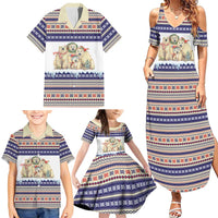 Polar Bears Christma Christmas Family Matching Summer Maxi Dress and Hawaiian Shirt Xmas Holiday Patterns - Wonder Print Shop