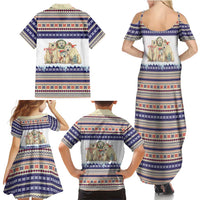 Polar Bears Christma Christmas Family Matching Summer Maxi Dress and Hawaiian Shirt Xmas Holiday Patterns - Wonder Print Shop