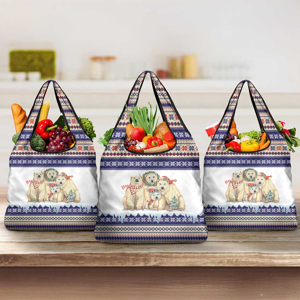 Polar Bears Christma Christmas Grocery Bag Xmas Holiday Patterns - Wonder Print Shop