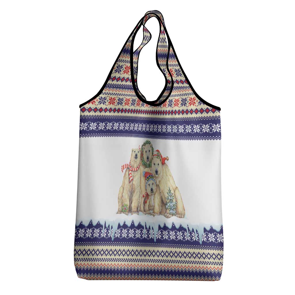 Polar Bears Christma Christmas Grocery Bag Xmas Holiday Patterns - Wonder Print Shop