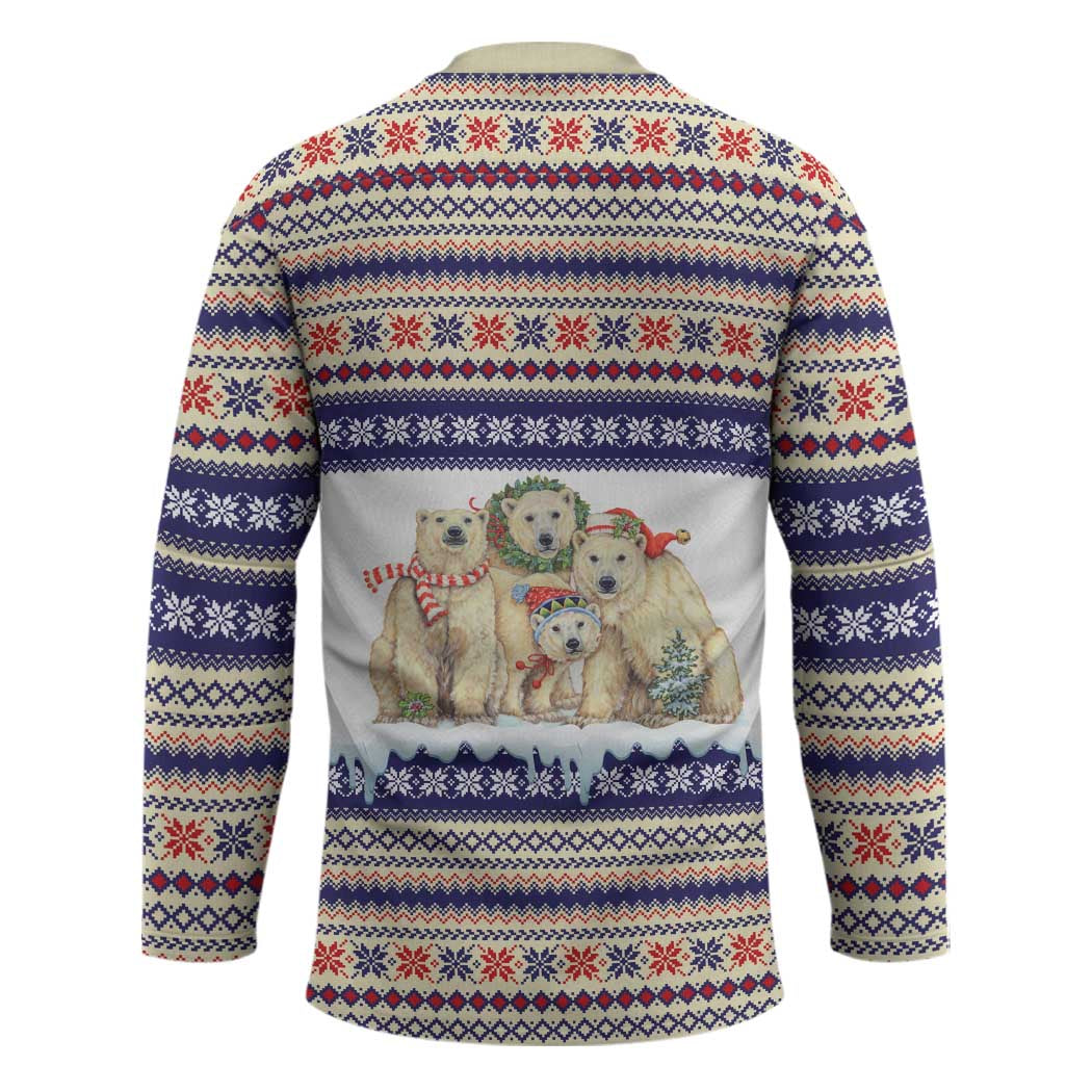 Polar Bears Christma Christmas Hockey Jersey Xmas Holiday Patterns - Wonder Print Shop