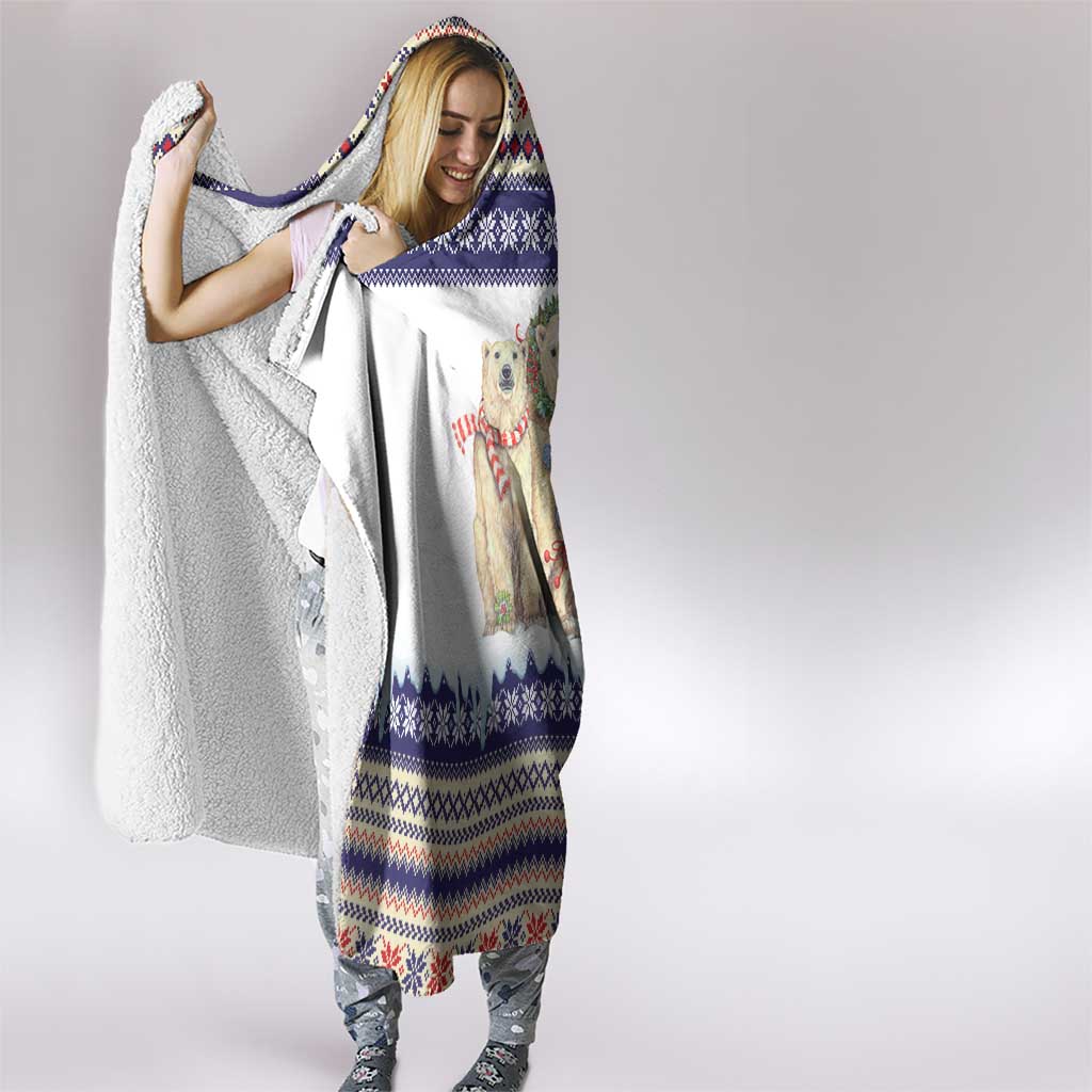 Polar Bears Christma Christmas Hooded Blanket Xmas Holiday Patterns - Wonder Print Shop