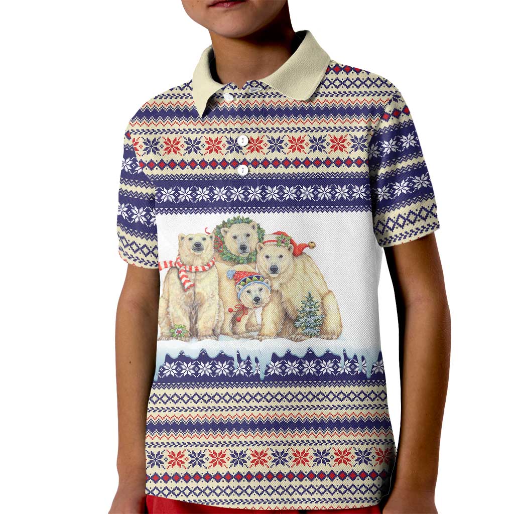 Polar Bears Christma Christmas Kid Polo Shirt Xmas Holiday Patterns - Wonder Print Shop