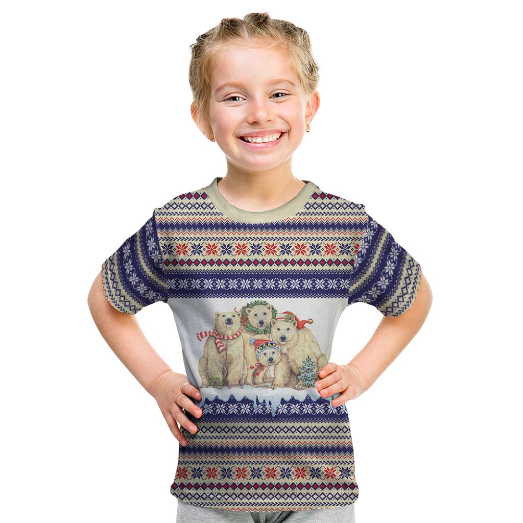 Polar Bears Christma Christmas Kid T Shirt Xmas Holiday Patterns - Wonder Print Shop