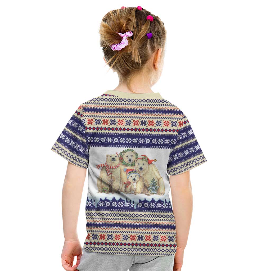 Polar Bears Christma Christmas Kid T Shirt Xmas Holiday Patterns - Wonder Print Shop