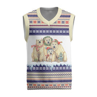 Polar Bears Christma Christmas Knitted V-Neck Vest Xmas Holiday Patterns - Wonder Print Shop