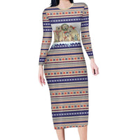 Polar Bears Christma Christmas Long Sleeve Bodycon Dress Xmas Holiday Patterns - Wonder Print Shop
