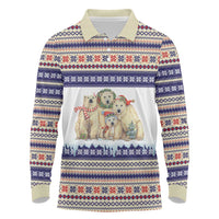 Polar Bears Christma Christmas Long Sleeve Polo Shirt Xmas Holiday Patterns - Wonder Print Shop