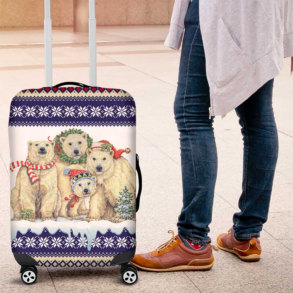 Polar Bears Christma Christmas Luggage Cover Xmas Holiday Patterns - Wonder Print Shop