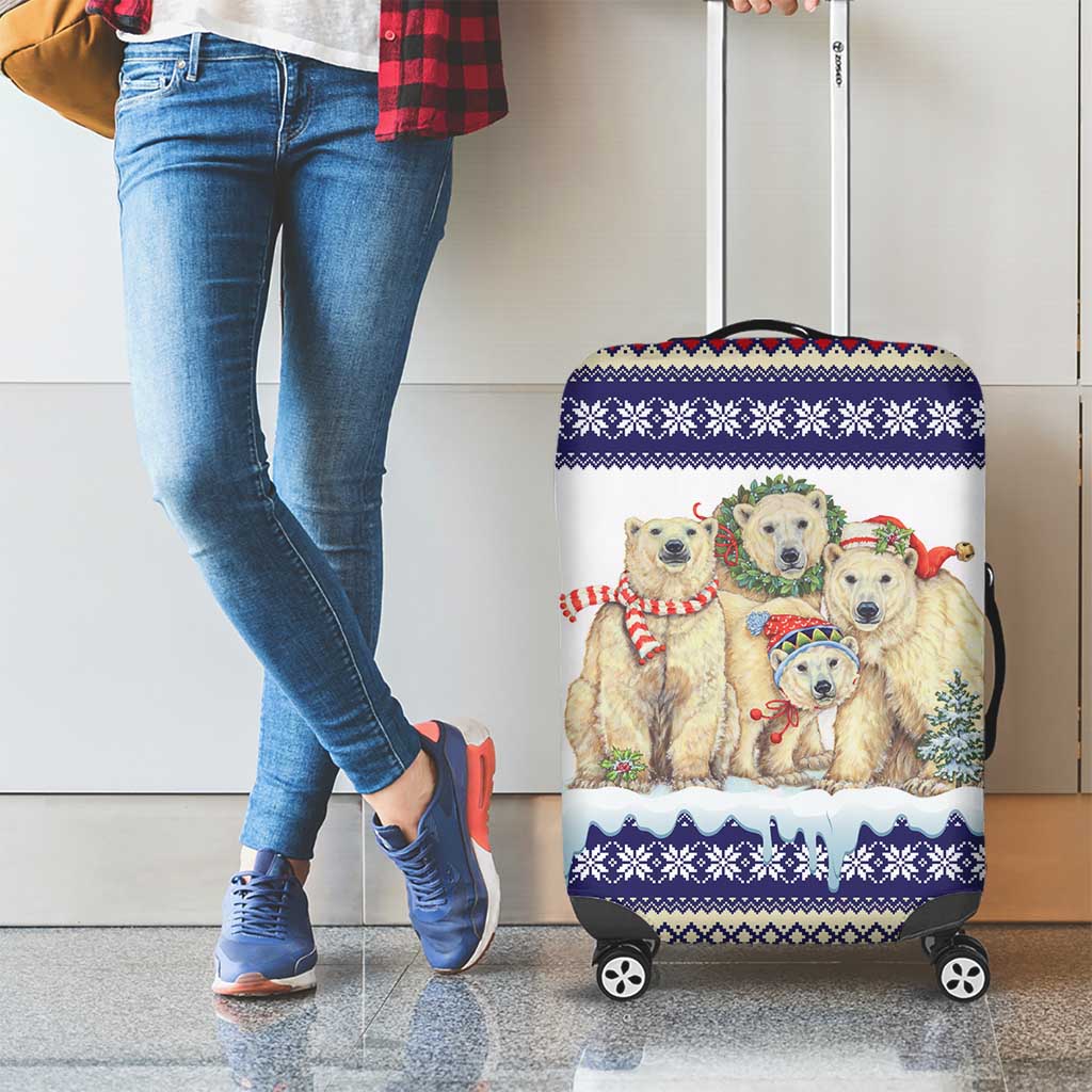 Polar Bears Christma Christmas Luggage Cover Xmas Holiday Patterns - Wonder Print Shop