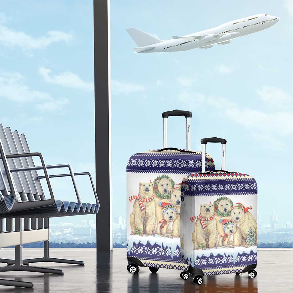 Polar Bears Christma Christmas Luggage Cover Xmas Holiday Patterns - Wonder Print Shop