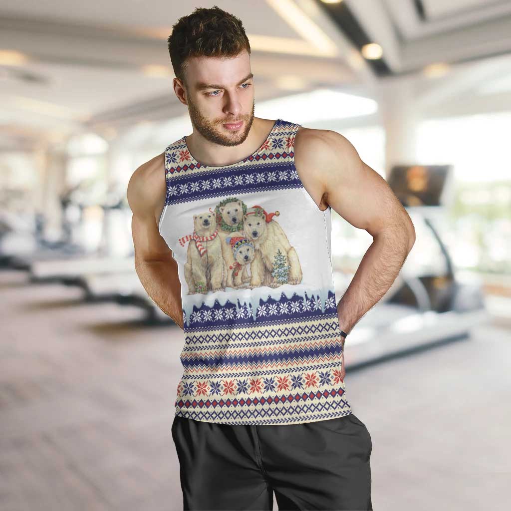 Polar Bears Christma Christmas Men Tank Top Xmas Holiday Patterns - Wonder Print Shop