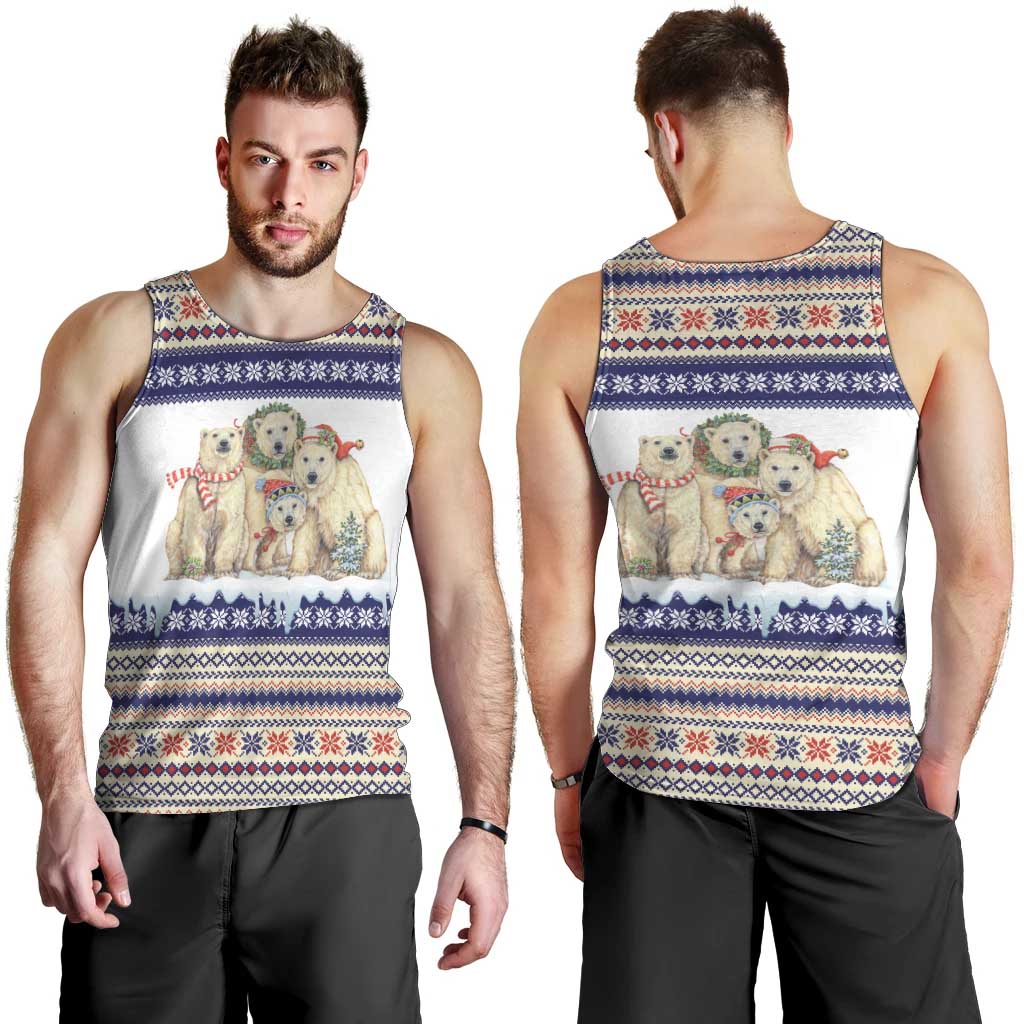 Polar Bears Christma Christmas Men Tank Top Xmas Holiday Patterns - Wonder Print Shop