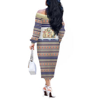 Polar Bears Christma Christmas Off The Shoulder Long Sleeve Dress Xmas Holiday Patterns - Wonder Print Shop