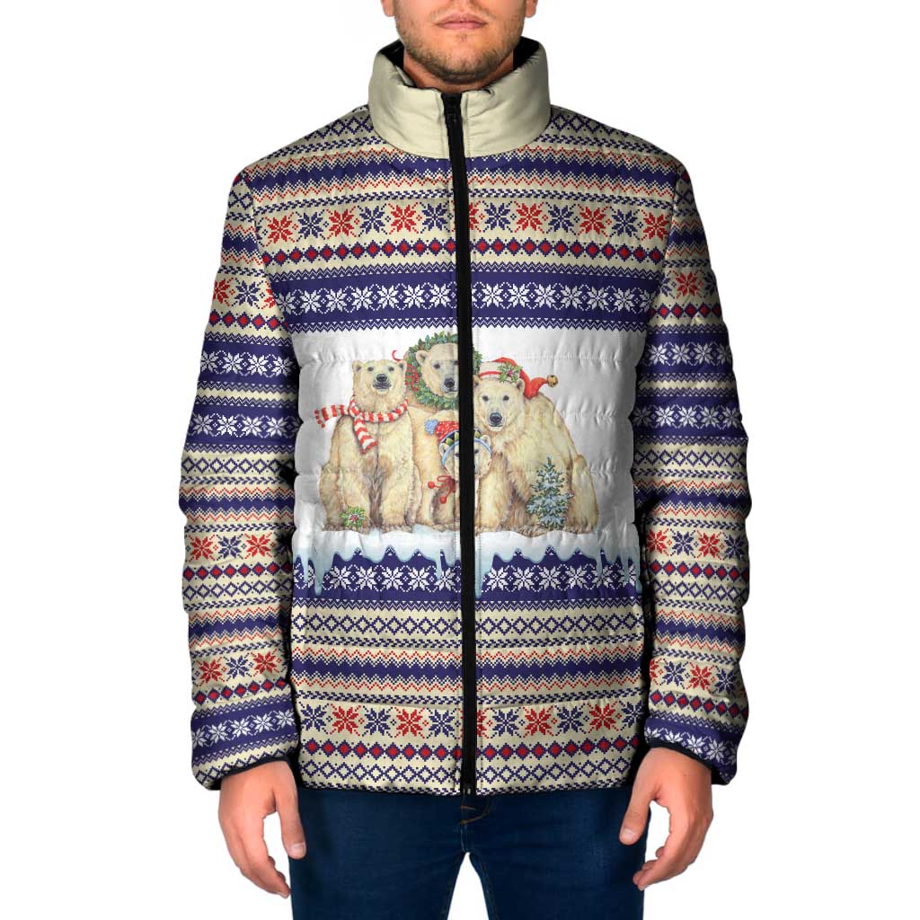 Polar Bears Christma Christmas Padded Jacket Xmas Holiday Patterns - Wonder Print Shop
