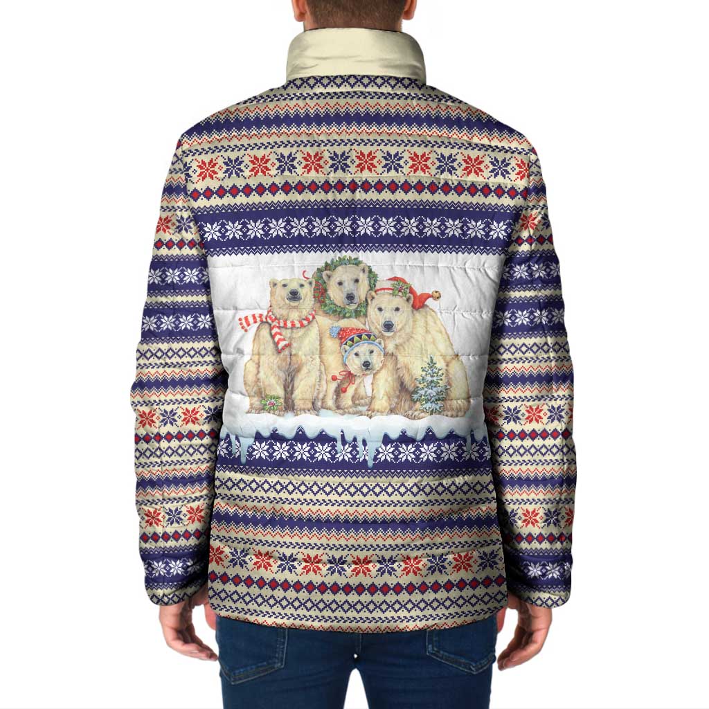 Polar Bears Christma Christmas Padded Jacket Xmas Holiday Patterns - Wonder Print Shop
