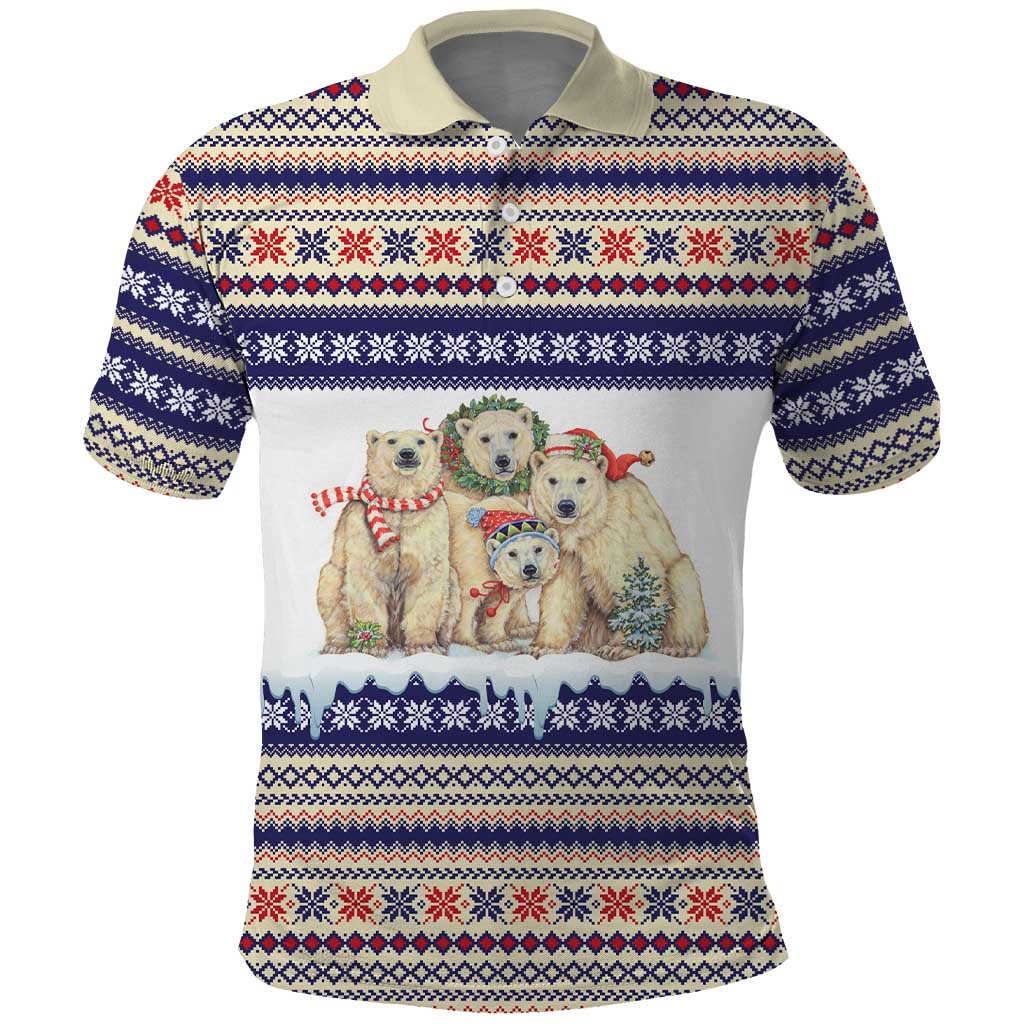 Polar Bears Christma Christmas Polo Shirt Xmas Holiday Patterns - Wonder Print Shop