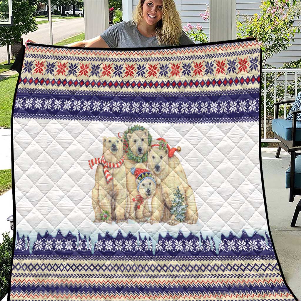 Polar Bears Christma Christmas Quilt Xmas Holiday Patterns - Wonder Print Shop