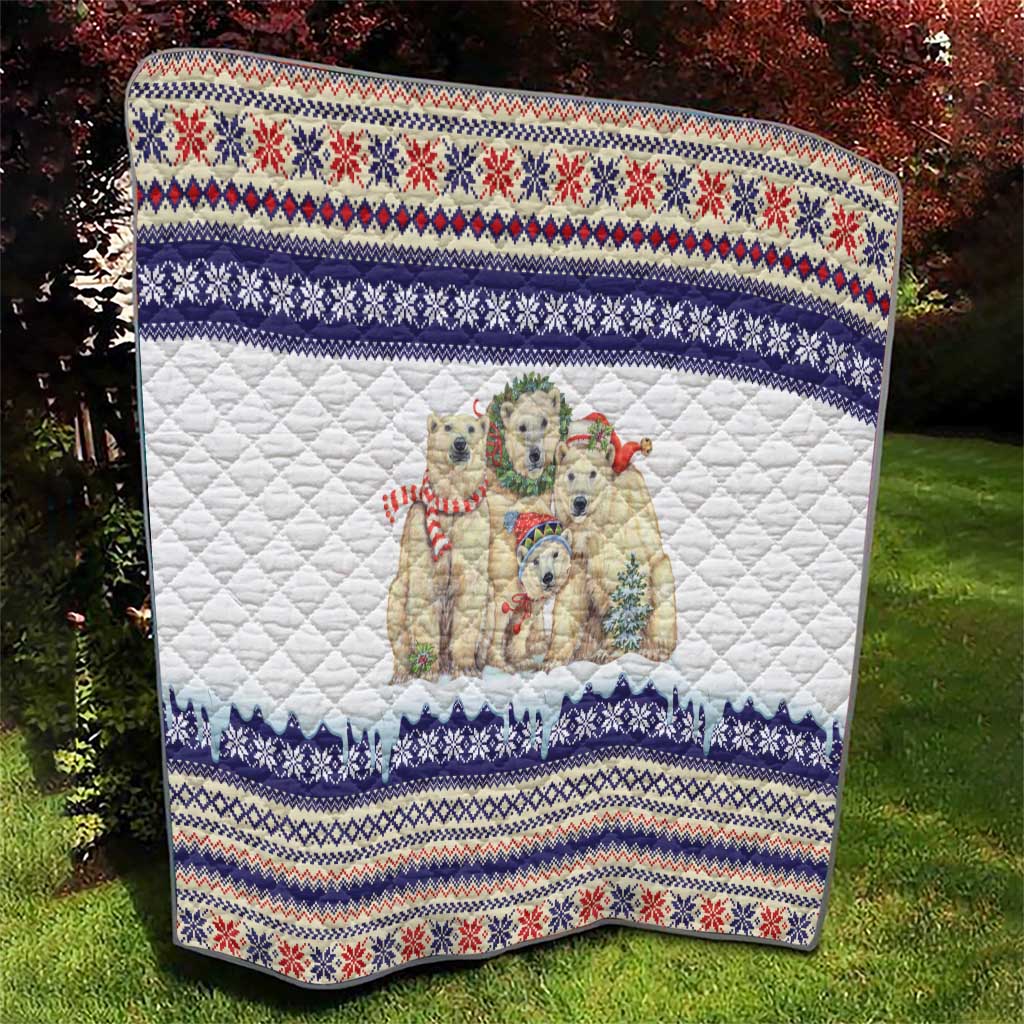 Polar Bears Christma Christmas Quilt Xmas Holiday Patterns - Wonder Print Shop
