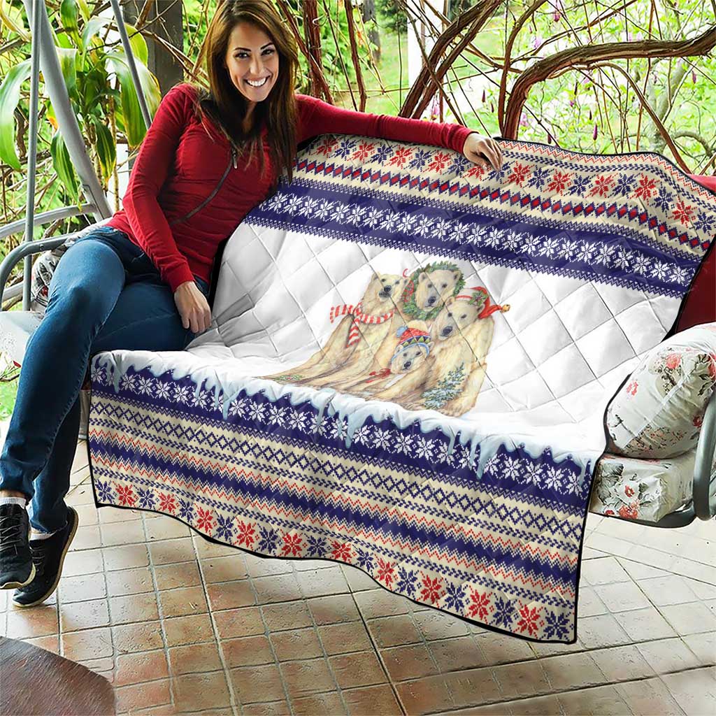 Polar Bears Christma Christmas Quilt Xmas Holiday Patterns - Wonder Print Shop