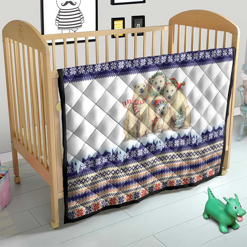 Polar Bears Christma Christmas Quilt Xmas Holiday Patterns - Wonder Print Shop