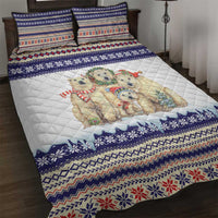 Polar Bears Christma Christmas Quilt Bed Set Xmas Holiday Patterns - Wonder Print Shop