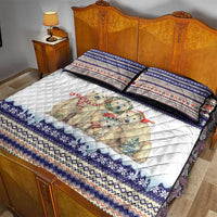 Polar Bears Christma Christmas Quilt Bed Set Xmas Holiday Patterns - Wonder Print Shop