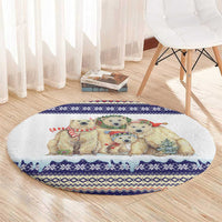 Polar Bears Christma Christmas Round Carpet Xmas Holiday Patterns - Wonder Print Shop