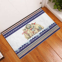 Polar Bears Christma Christmas Rubber Doormat Xmas Holiday Patterns - Wonder Print Shop