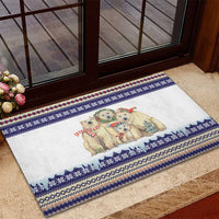 Polar Bears Christma Christmas Rubber Doormat Xmas Holiday Patterns - Wonder Print Shop
