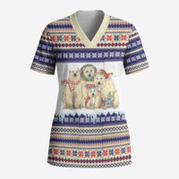 Polar Bears Christma Christmas Scrub Top Xmas Holiday Patterns - Wonder Print Shop