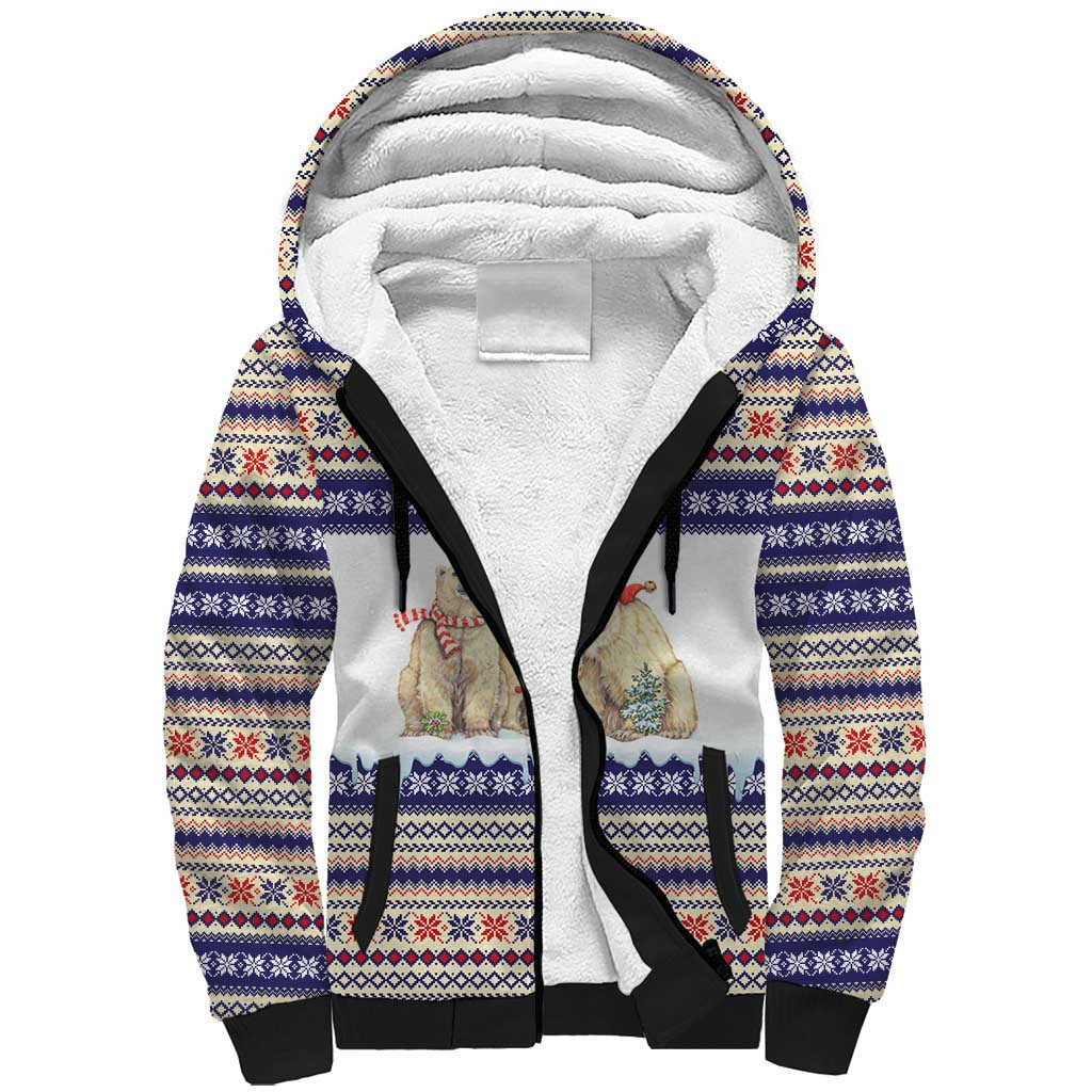 Polar Bears Christma Christmas Sherpa Hoodie Xmas Holiday Patterns - Wonder Print Shop