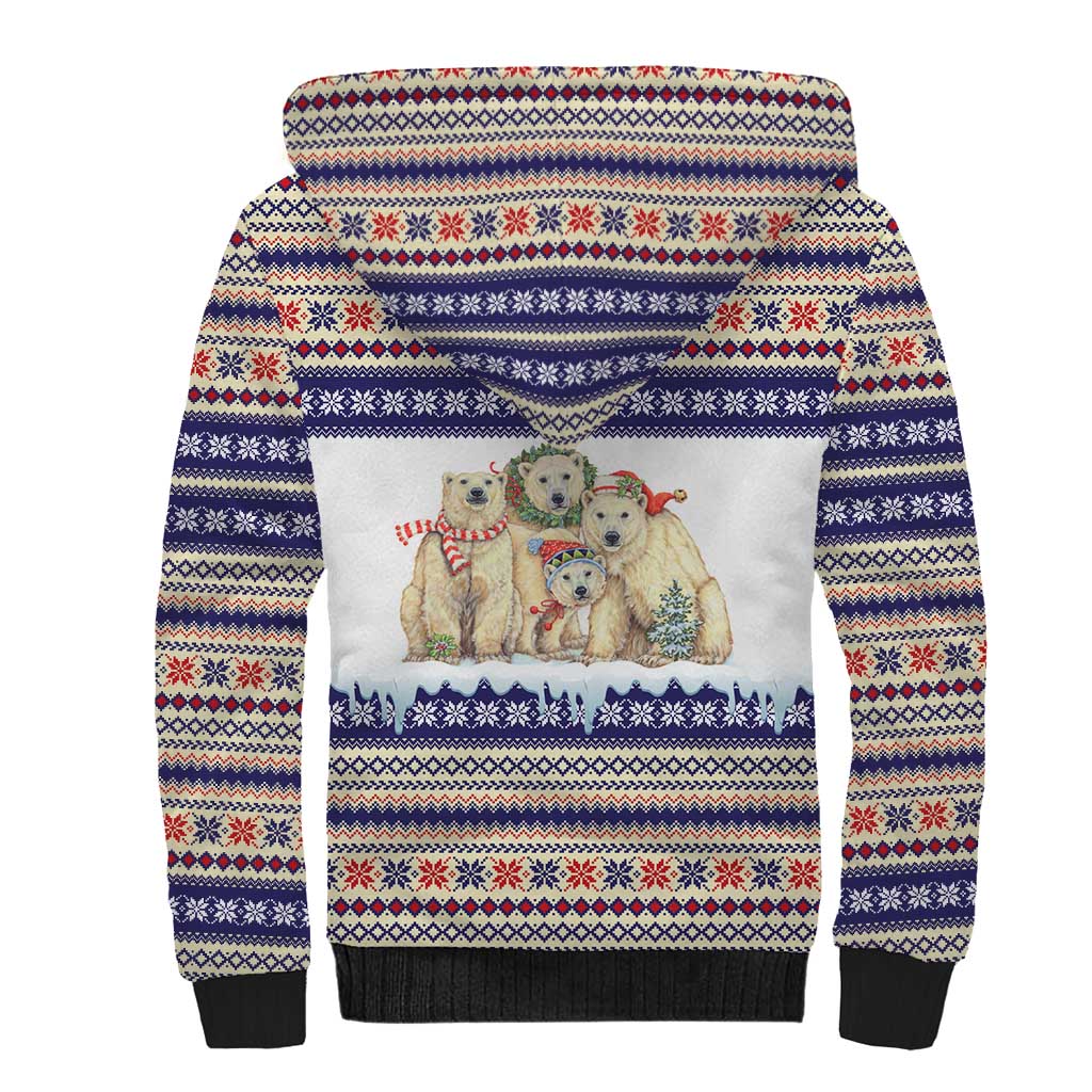 Polar Bears Christma Christmas Sherpa Hoodie Xmas Holiday Patterns - Wonder Print Shop