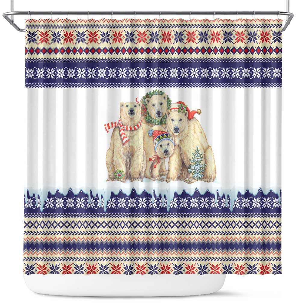 Polar Bears Christma Christmas Shower Curtain Xmas Holiday Patterns - Wonder Print Shop