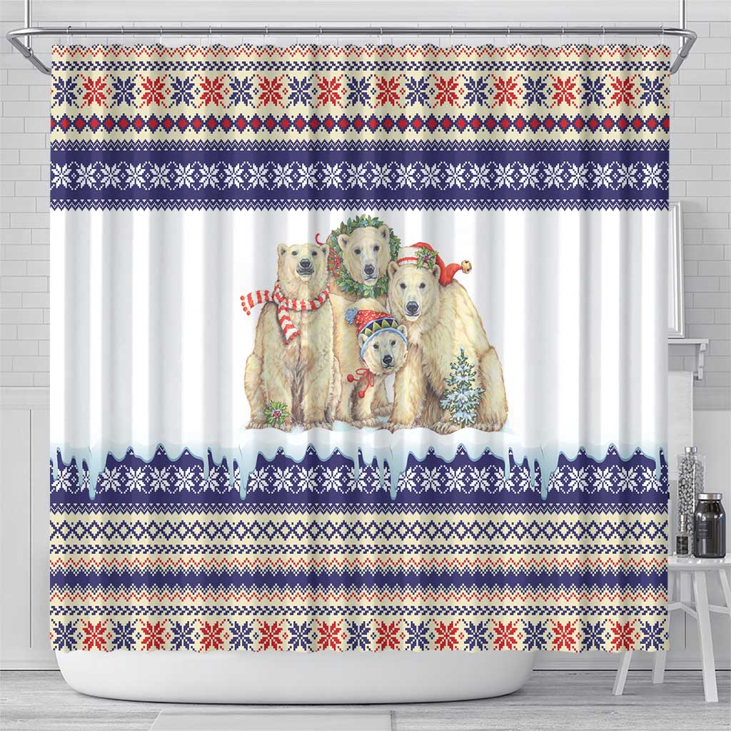 Polar Bears Christma Christmas Shower Curtain Xmas Holiday Patterns - Wonder Print Shop