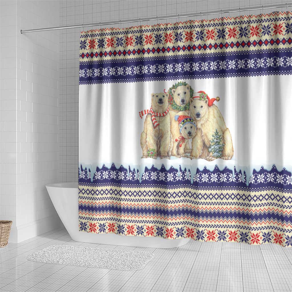 Polar Bears Christma Christmas Shower Curtain Xmas Holiday Patterns - Wonder Print Shop