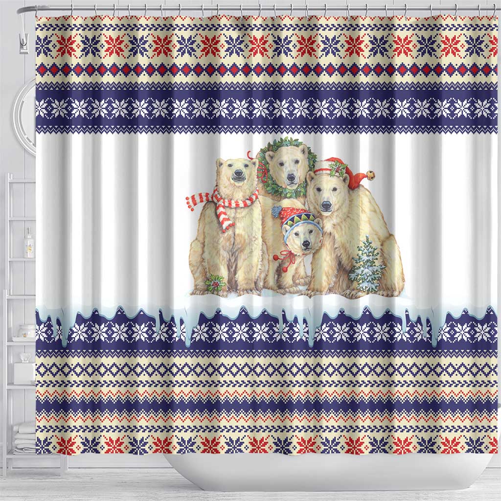 Polar Bears Christma Christmas Shower Curtain Xmas Holiday Patterns - Wonder Print Shop