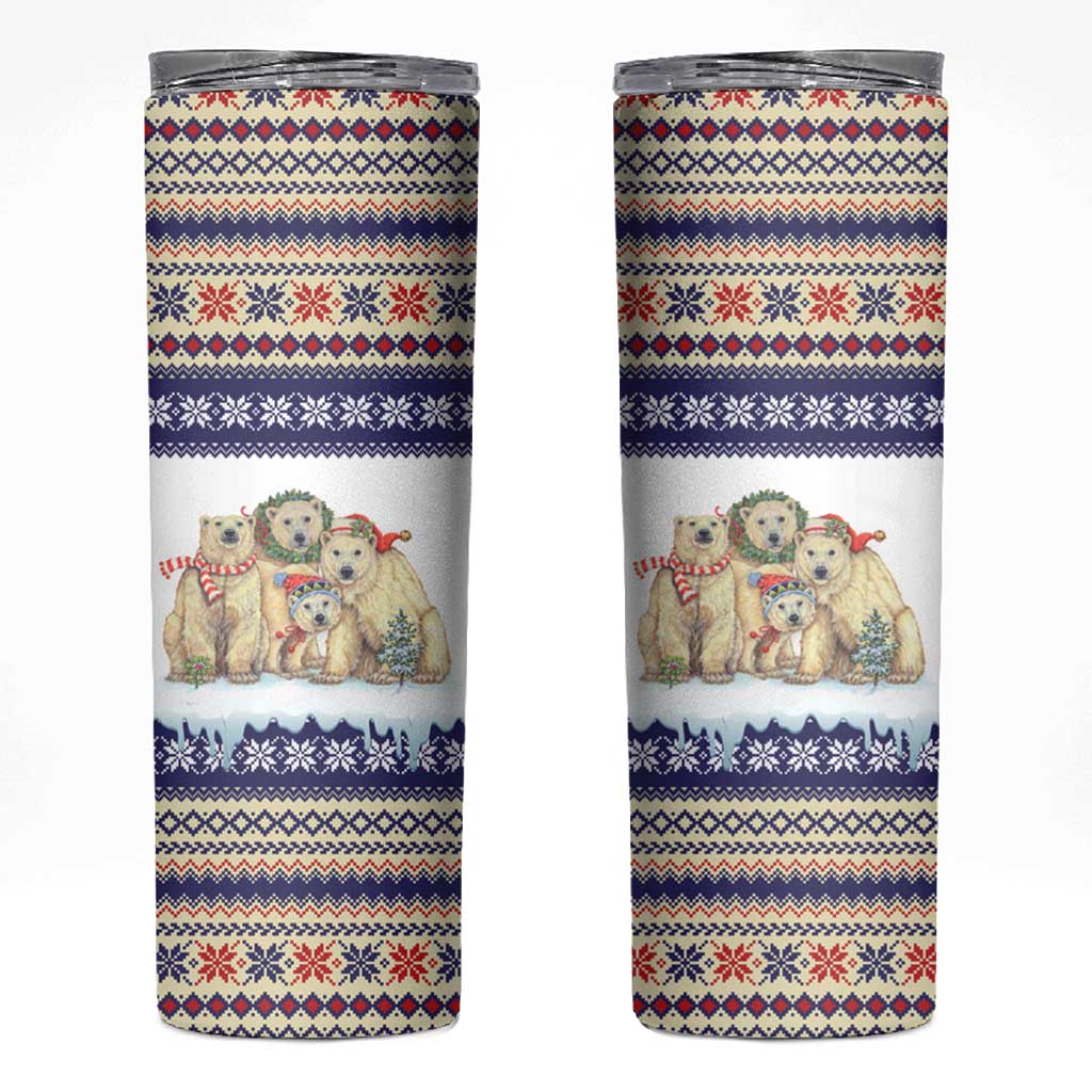 Polar Bears Christma Christmas Skinny Tumbler Xmas Holiday Patterns - Wonder Print Shop