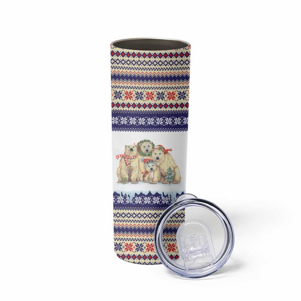 Polar Bears Christma Christmas Skinny Tumbler Xmas Holiday Patterns - Wonder Print Shop