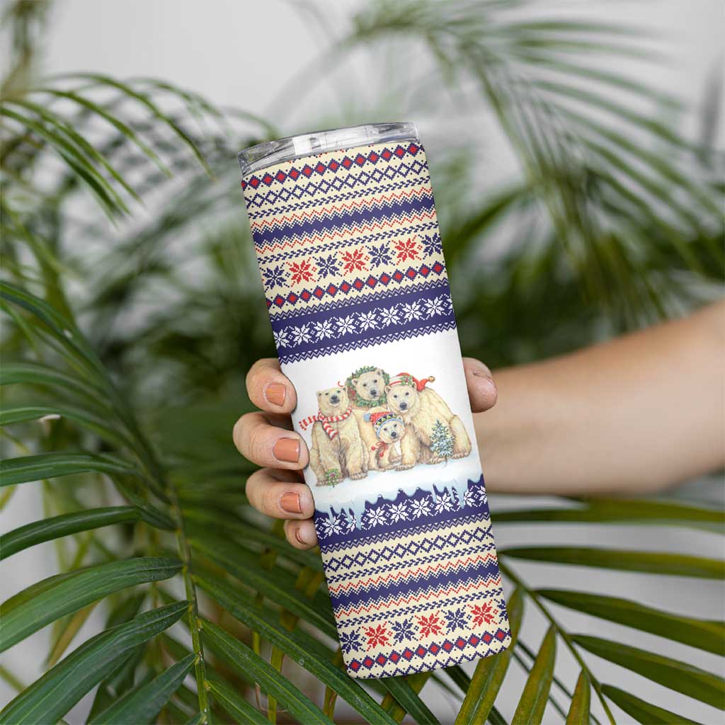 Polar Bears Christma Christmas Skinny Tumbler Xmas Holiday Patterns - Wonder Print Shop