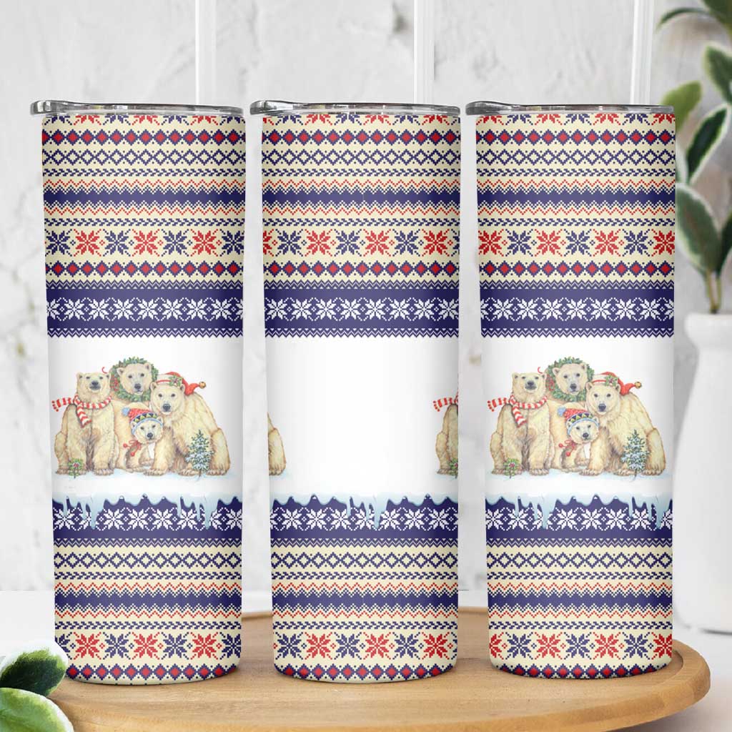 Polar Bears Christma Christmas Skinny Tumbler Xmas Holiday Patterns - Wonder Print Shop