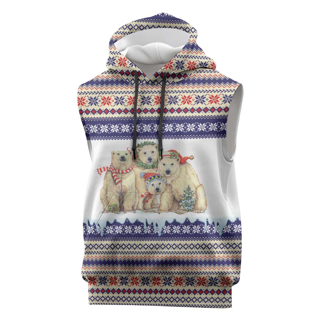 Polar Bears Christma Christmas Sleeveless Hoodie Xmas Holiday Patterns - Wonder Print Shop