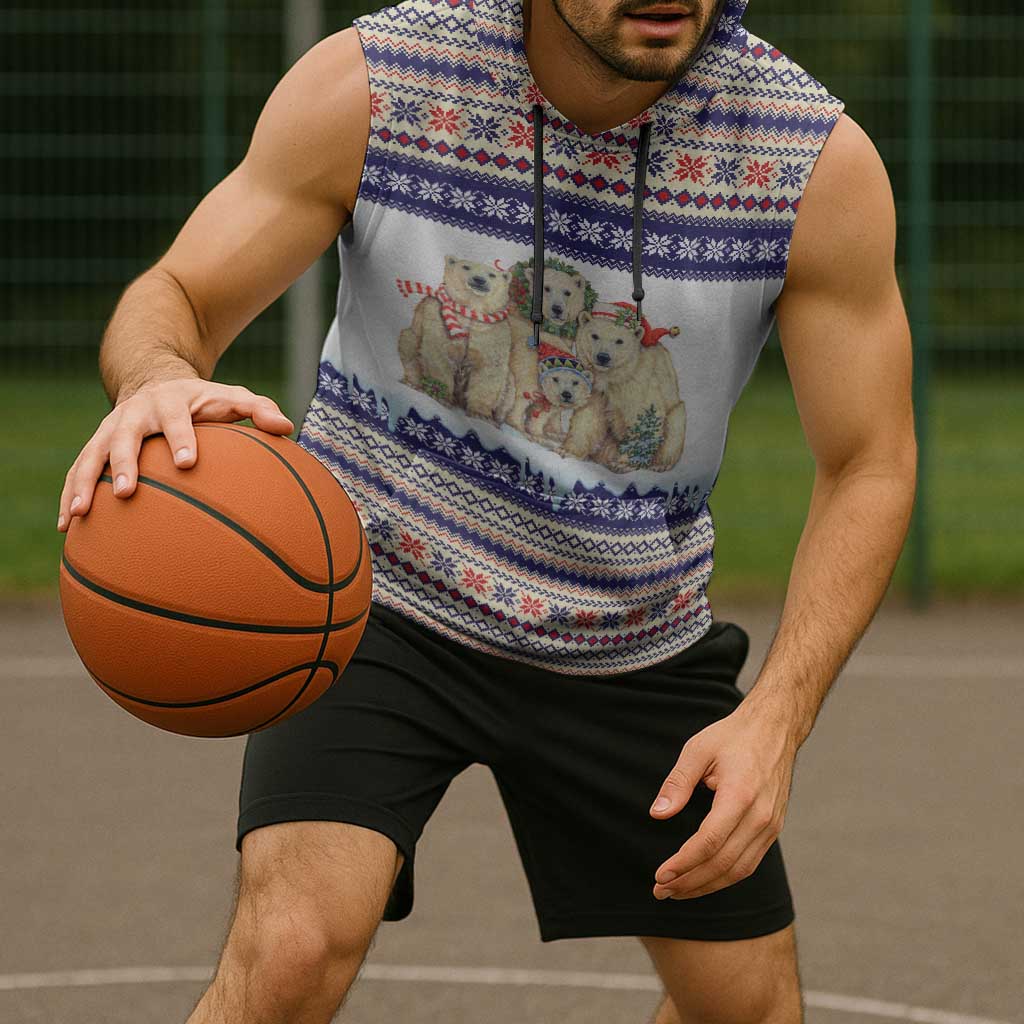 Polar Bears Christma Christmas Sleeveless Hoodie Xmas Holiday Patterns - Wonder Print Shop